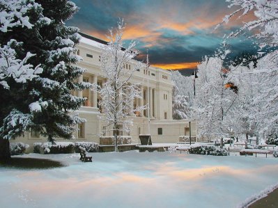 Plumas County Courthouse in Winter