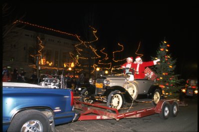 Santa arrives for the Tree Lighting every year