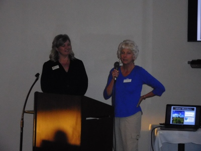 Brenda Snel (left), President/CEO of the Chamber and Polly Hendricks (right) Chamber Member from Citywide Home Loans, speakers