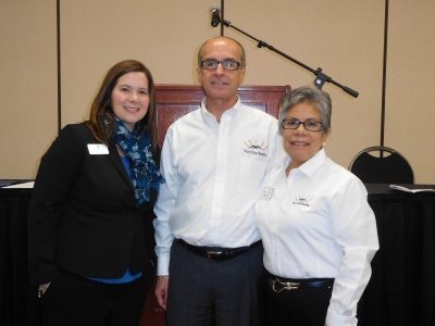 January 10, 2018, luncheon sponsors (left to right) Melanie Evans, Nevada Rural Housing Authority;  Sun City Realty, Renald and Lydia Leduc